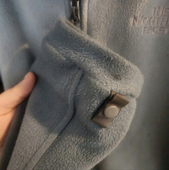 The North Face Full-Zip Fleece Jacket Blue 2 Tone Fleece Size Large Mock Neck - Picture 5 of 7